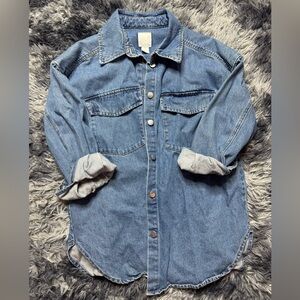 H&M Light Blue Denim Shirt Jacket